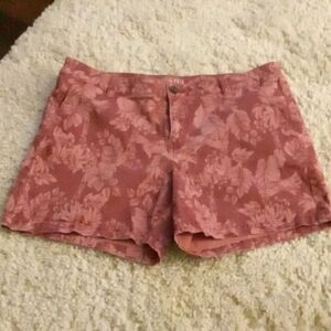 ANA A New Approach Burgandy Mali Tropic 5" inseam mid rise twill short size 12